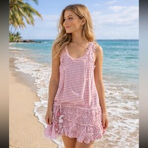 Pink Patterned Sleeveless Dress